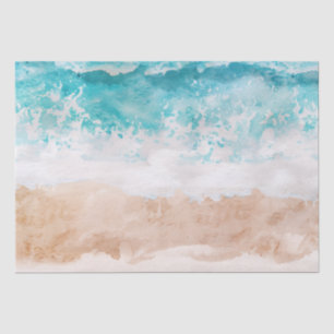 Papel De Seda Playa abstracta de acuarela