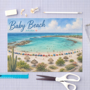 Papel De Seda Playa Baby Aruba Recuerdo de viaje al Caribe