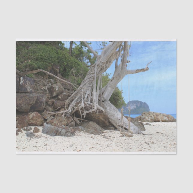 Papel De Seda Playa de arena tropical (Anverso)