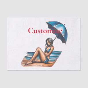 Papel De Seda Playa de Chica bikini Napping Thunder_Cove