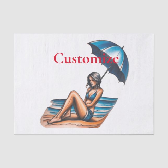 Papel De Seda Playa de Chica bikini Napping Thunder_Cove (Anverso)