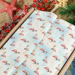 Papel De Seda Playa de Navidades Flamingo Tropical