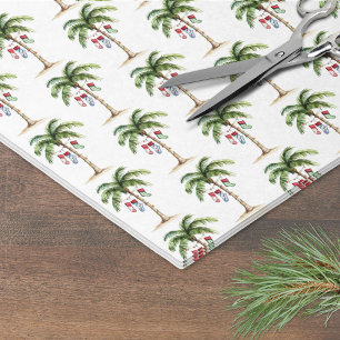 Papel De Seda Playa de Palmeras Tropicales Navidad