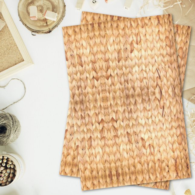 Papel De Seda playa rústica isla tropical trenzada de mimbre (rustic beach tropical island woven wicker tissue paper)