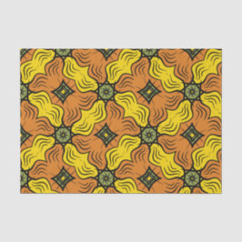 Papel De Seda Plazas Groovy, verdes, amarillas y Naranjas