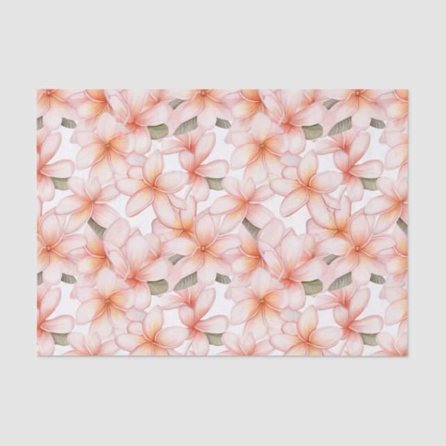 Papel De Seda Plomería floral Pastel Rosa Frangipani (Anverso)