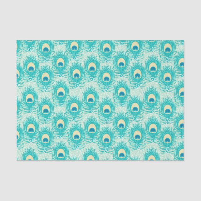 Papel De Seda Pluma de pavo real (Anverso)