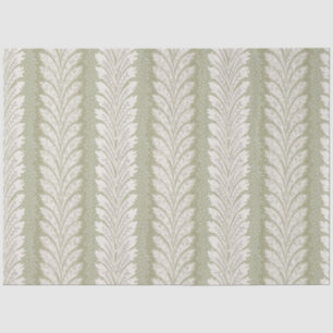 Papel De Seda Pluma de Salvia Suave Raya, Botánico Crema