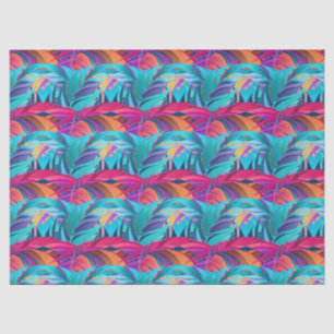 Papel De Seda Plumas de follaje audaces y coloridas