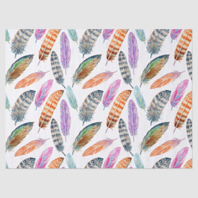 Papel De Seda Plumas de la acuarela (Anverso)