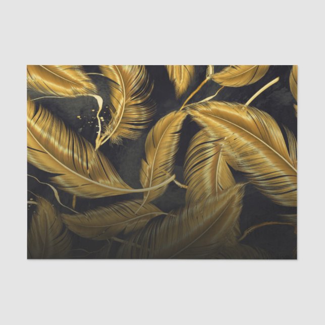 Papel De Seda Plumas de oro (Anverso)