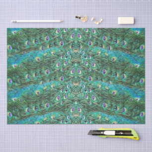 Papel De Seda Plumas de pavo real, abstracto - patrón en acrílic