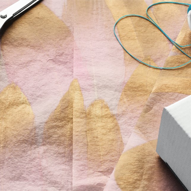 Papel De Seda Plumas rosadas con puntas doradas (Subido por el creador)