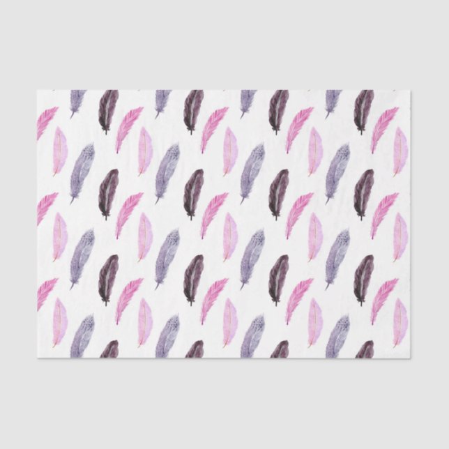 Papel De Seda Plumas rosas (serie rosa Design 68) (Anverso)