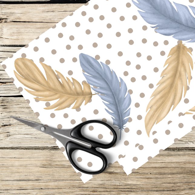 Papel De Seda plumas y puntos de polka (Subido por el creador)