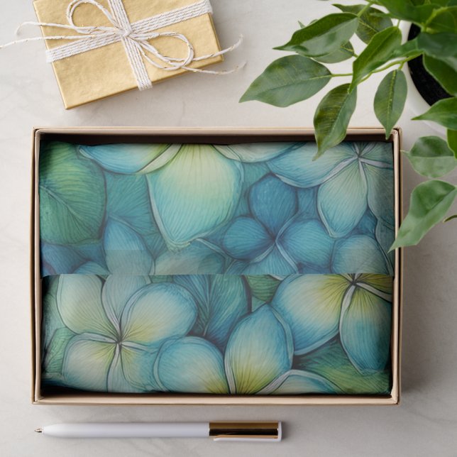 Papel De Seda Plumeria azul (Regalo )