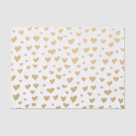 Papel De Seda Pocos corazones del oro en fondo blanco como la