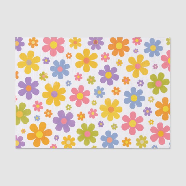 Papel De Seda Poder Floral Groovy (Anverso)
