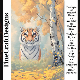 Papel De Seda Poderoso tigre de regal, visión intensa de la desc