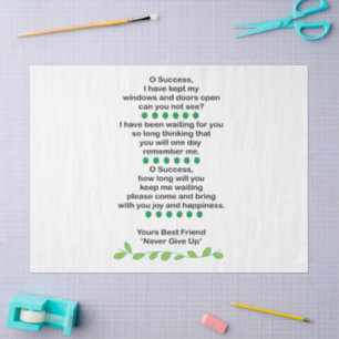 Papel De Seda Poesía de Éxito Inspiradora Motivacional