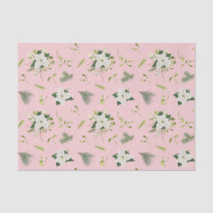 Papel De Seda Poinsettia Blanca Acuarela, Navidad Perenne