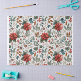 Papel De Seda Poinsettia Christmas Tissue Paper