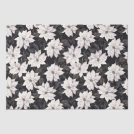 Papel De Seda Poinsettia de moda blanca y negra