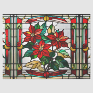 Papel De Seda Poinsettia de Vidrio Rincado Falso para Manualidad