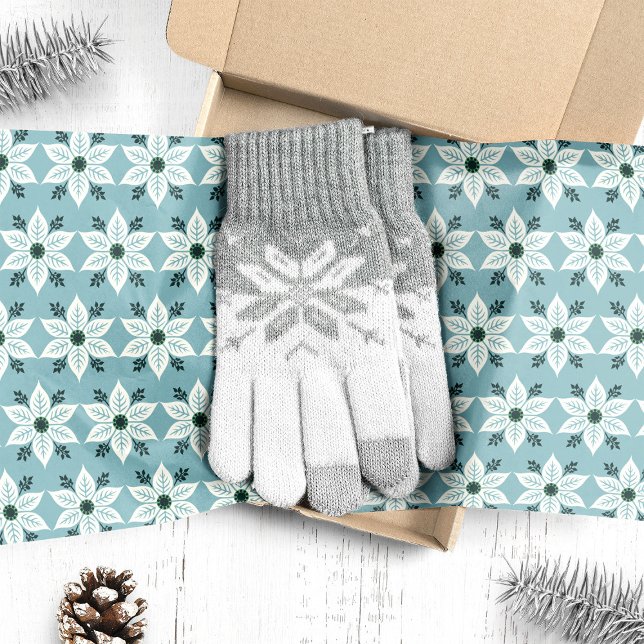 Papel De Seda Poinsettias blancas en Navidades azules (Subido por el creador)