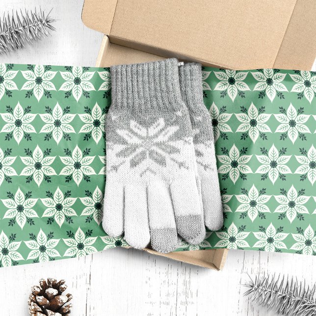 Papel De Seda Poinsettias blancas en Navidades verdes (Subido por el creador)