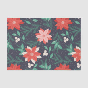 Papel De Seda Poinsettias de grandes Navidades rojos y blancos