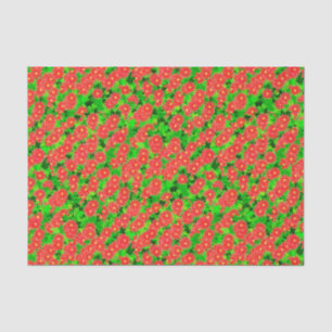 Papel De Seda Poinsettias Rojas y Holly Verde