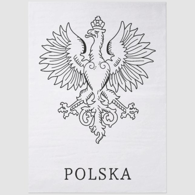 Papel De Seda Poland's White Eagle Contemporary State Emblem  (Anverso)