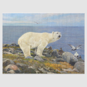 Papel De Seda Polar Oso y Patos del Eider en la costa, de Friese