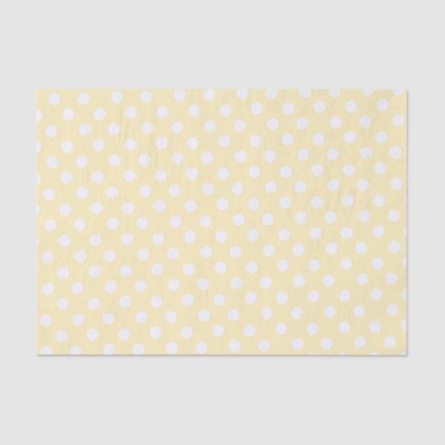 Papel De Seda polka dots in butter  yellow (Anverso)