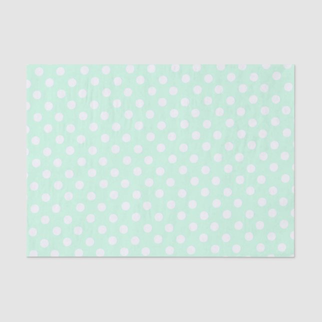 Papel De Seda polka dots in pastel mint green (Anverso)