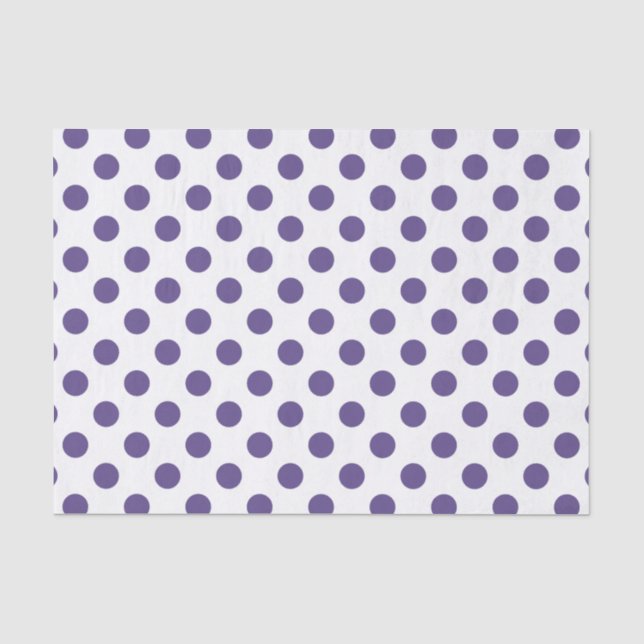 Papel De Seda Polka ultravioleta sobre blanco (Anverso)