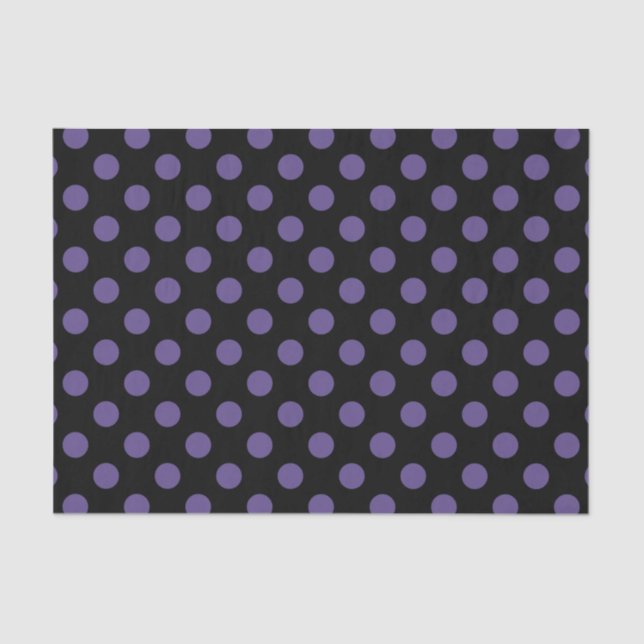 Papel De Seda Polka ultravioleta sobre negro (Anverso)