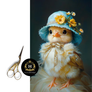 Papel De Seda Pollito de Pascua Adorable con Sombrero Floral Dec