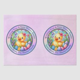 Papel De Seda Pollito de Pascua Adorable, Flores y Huevos Colori