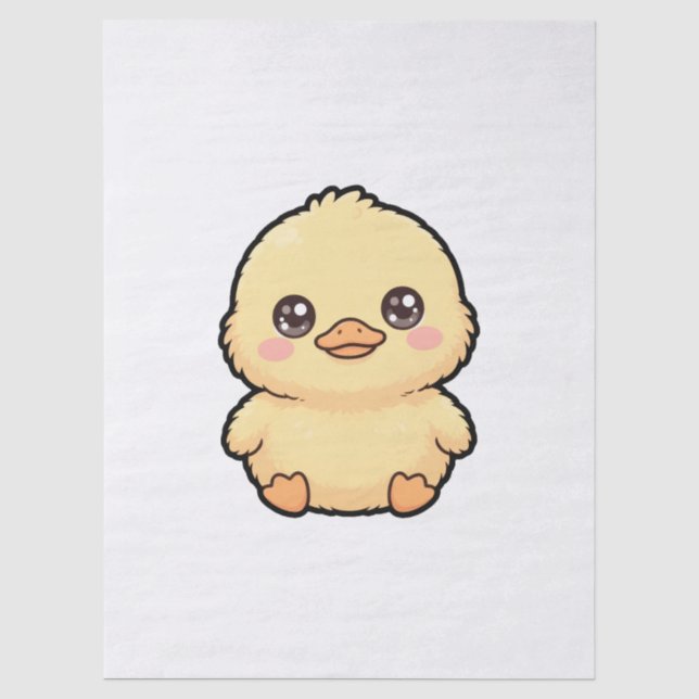 Papel De Seda Pollito de pato bebé lindo (Anverso)