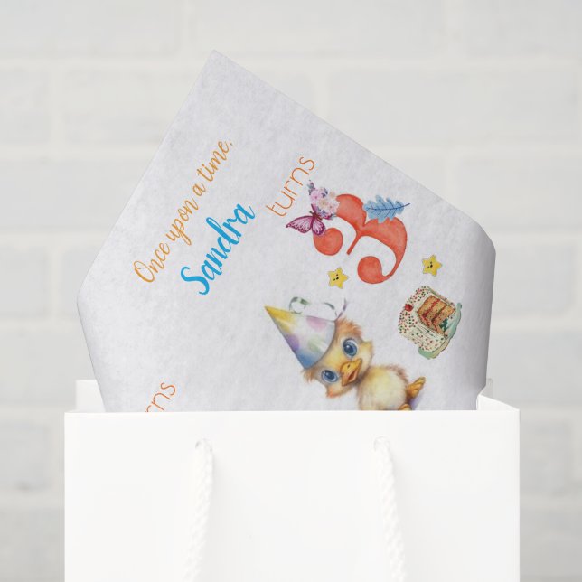 Papel de seda pollito lindo pastel feliz cumpleaño (Bolsa de regalo)