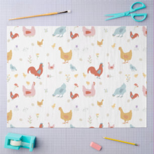 Papel De Seda Pollitos Lindos Gallinas y Polluelos