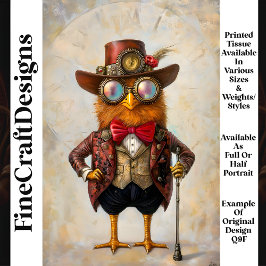 Papel De Seda Pollo Antropomórfico Steampunk Q9F Decoupage
