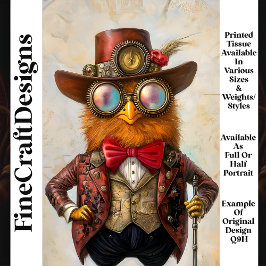 Papel De Seda Pollo Antropomórfico Steampunk Q9H Decoupage