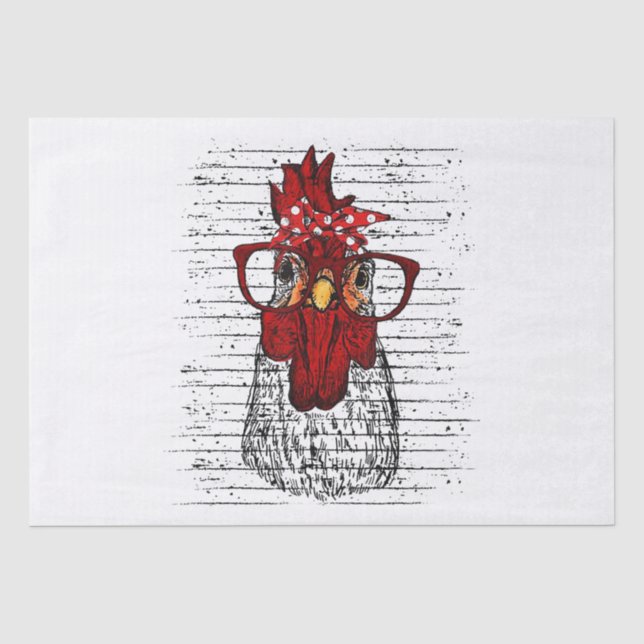 Papel De Seda Pollo con cinta de venda y gafas lindo (Anverso)