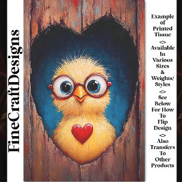 Papel De Seda Pollo de Peeping Chick en Glasses & Red Heart BY1