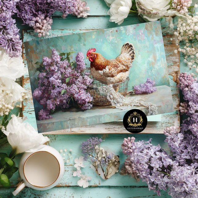 Papel De Seda Pollo Rústico Lilas Encaje Decoupage (Subido por el creador)