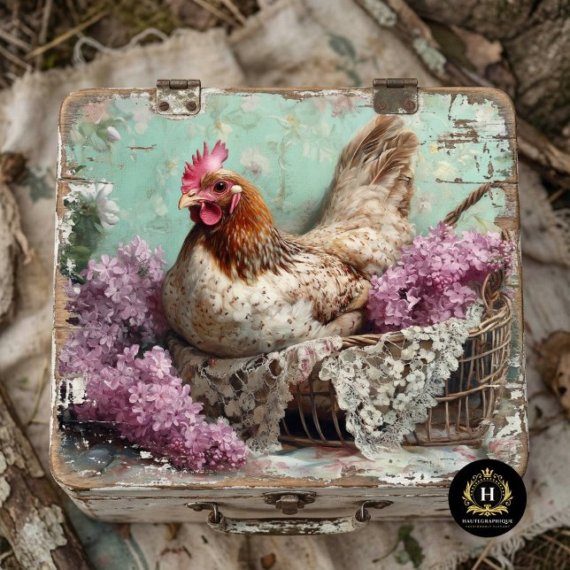 Papel De Seda Pollo Rústico Lilas Flores Encaje Decoupage (Subido por el creador)