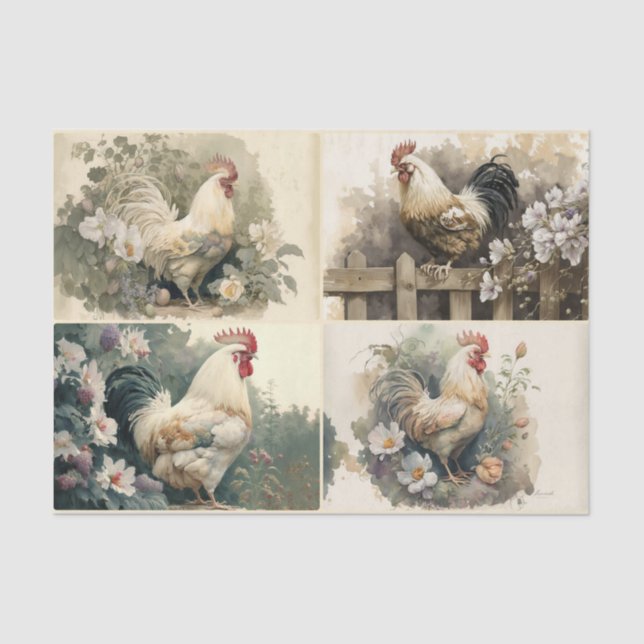 Papel De Seda Pollos de campo franceses (Anverso)